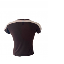 MAILLOT MANCHES COURTES IVY BRUNE/BLANC