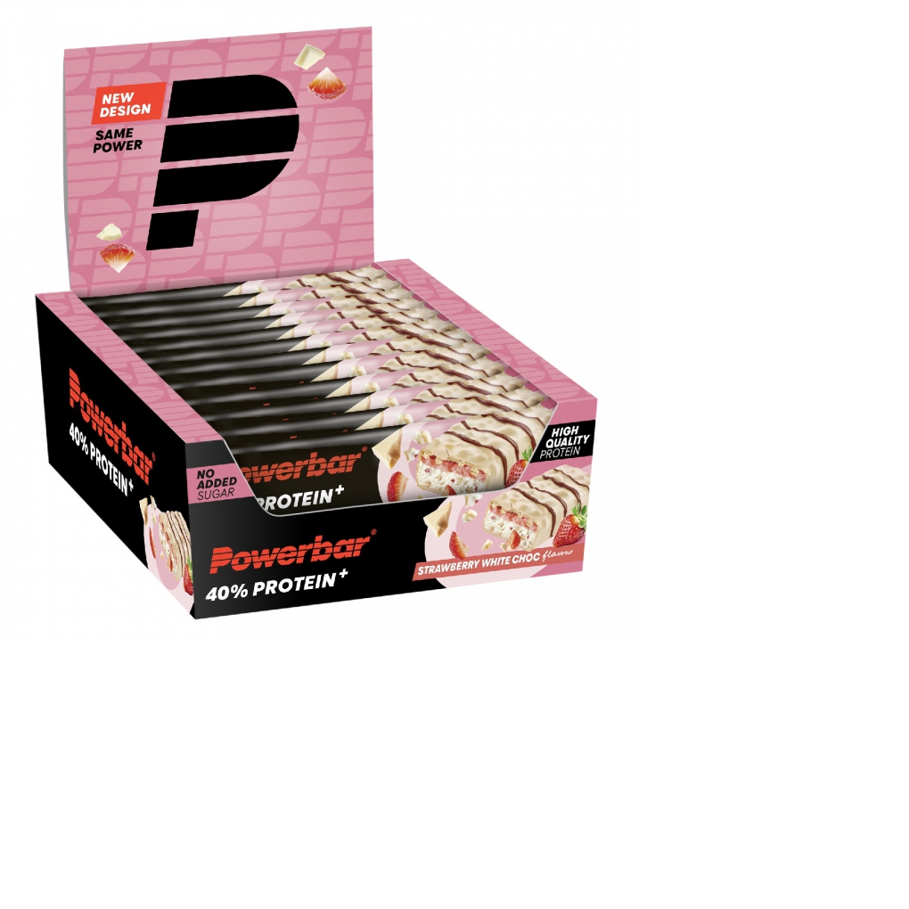 Barrita PowerBar ProteinPlus 40% Fresa Chocolate Blanco Crisp 12 unidades