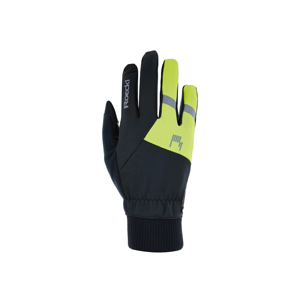 Guante Roeckl Rofan 2 Windproof Negro-Amarillo Fluo